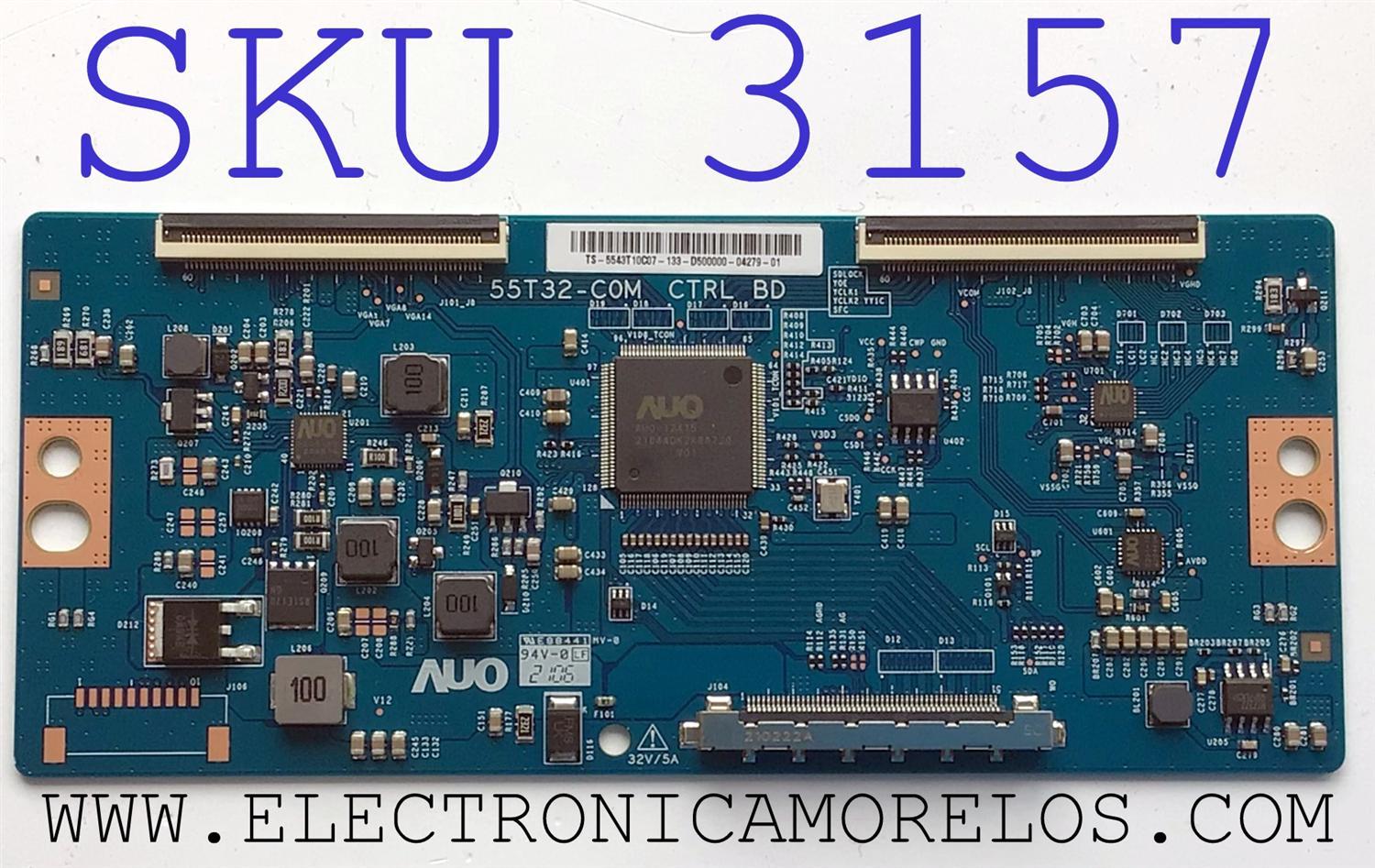 T-CON PARA TV VIZIO / NUMERO DE PARTE 55.43T10.C07 / 55T32-COM / CTRL BD / 5543T10C07 / D500000 / PANEL BOEI430WQ1 / TPT430WR-QVN03.U / DISPLAY T430QVN03.8 / MODELOS M43Q6-J04 / M43Q6-J04 LBVAG5KX / V435-J01 / V435-J01 LTPWE6WZ